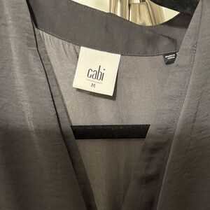 CAbi Charcoal V-Neck Blouse
